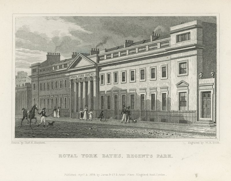 I bagni reali di York su York Terrace da Thomas Hosmer Shepherd