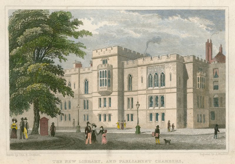 La nuova biblioteca e le camere del Parlamento da Thomas Hosmer Shepherd