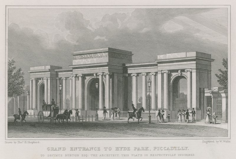 Arco di Trionfo, ingresso a Hyde Park, Londra da Thomas Hosmer Shepherd