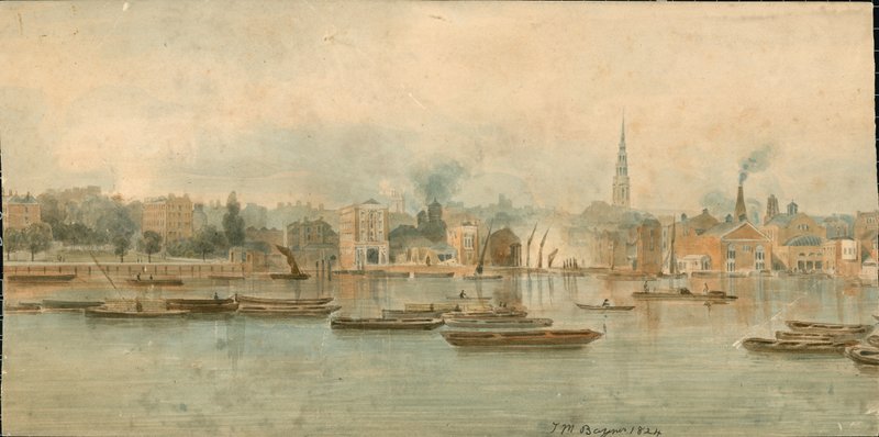 Panorama del fiume Tamigi, lato nord, in 13 parti da Thomas Mann Baynes
