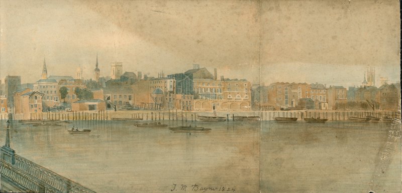 Panorama del fiume Tamigi, lato nord, in 13 parti da Thomas Mann Baynes