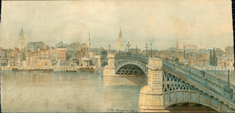 Panorama del Tamigi, lato nord, in 13 parti da Thomas Mann Baynes