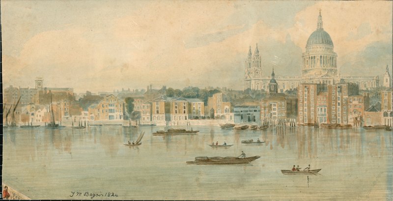 Panorama del fiume Tamigi, lato nord, in 13 parti da Thomas Mann Baynes
