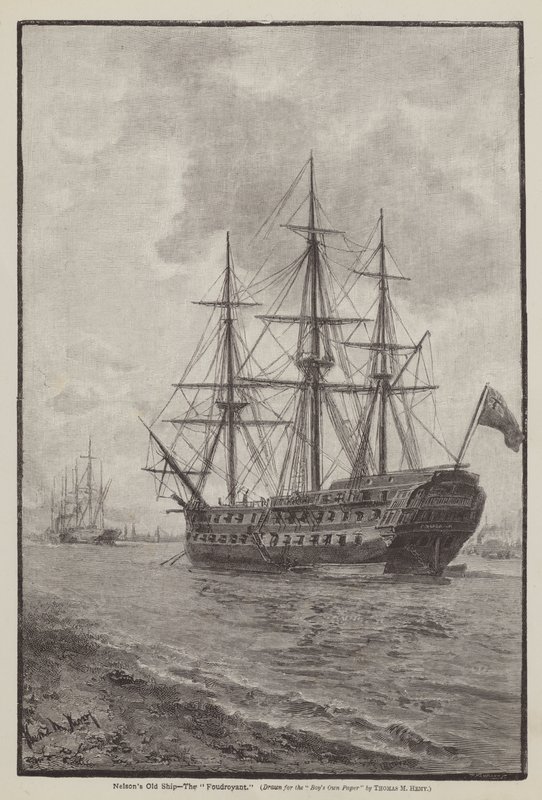La vecchia nave di Nelson, il Foudroyant da Thomas Marie Madawaska Hemy