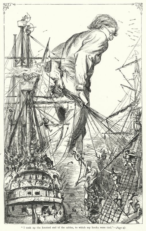 Illustrazione per I viaggi di Gulliver di Jonathan Swift da Thomas Morten