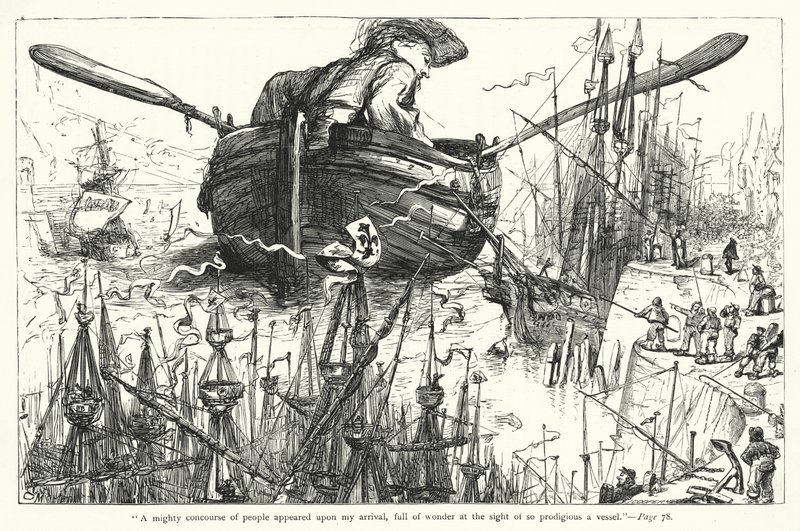 Illustrazione per I viaggi di Gulliver di Jonathan Swift da Thomas Morten
