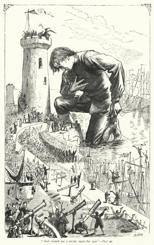 Illustrazione per I viaggi di Gulliver di Jonathan Swift (incisione) da Thomas Morten