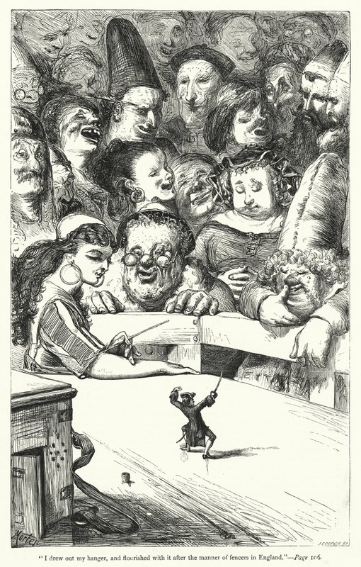 Illustrazione per I viaggi di Gulliver di Jonathan Swift da Thomas Morten