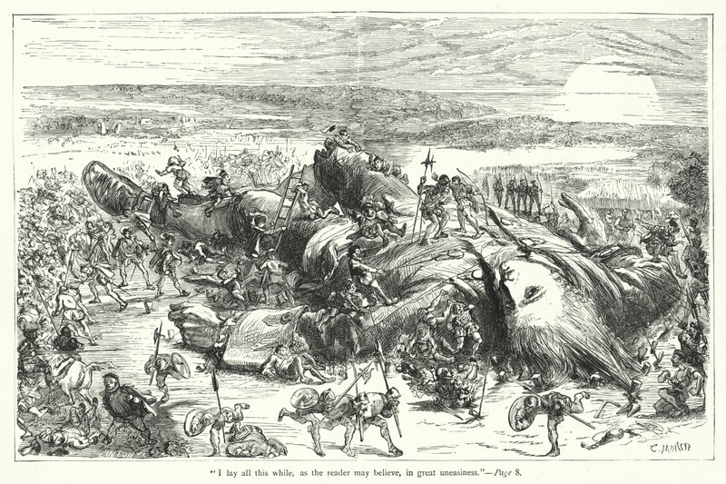 Illustrazione per I viaggi di Gulliver di Jonathan Swift da Thomas Morten