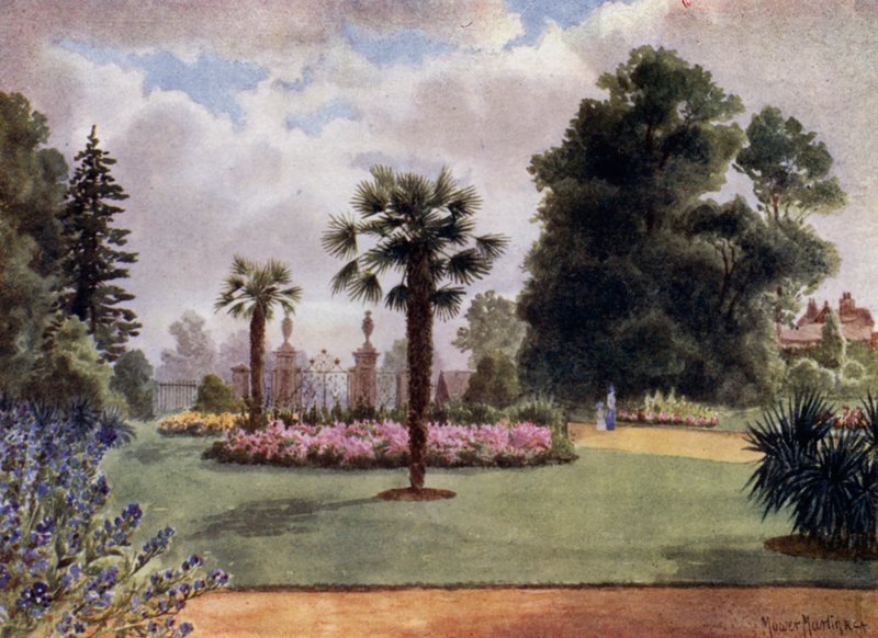 Giardini di Kew: Le palme e il cancello principale da Thomas Mower Martin