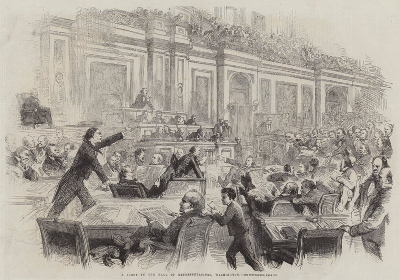 Una scena nella Sala dei Rappresentanti, Washington da Thomas Nast