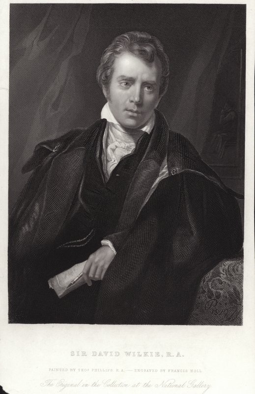 Sir David Wilkie, pittore scozzese. Incisione di Francis Holl da Thomas Phillips