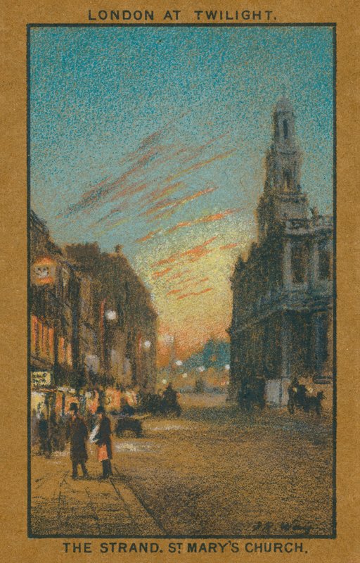 Londra al crepuscolo: The Strand, Chiesa di Santa Maria da Thomas Robert Way