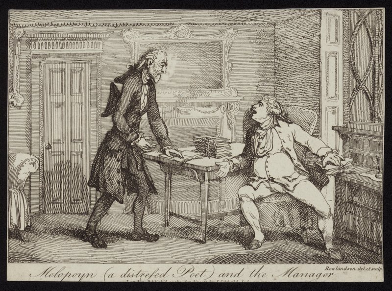 Melopoyn un poeta angosciato e il direttore da Thomas Rowlandson