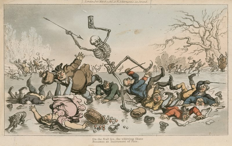 Su ghiaccio fragile, il pattino ronzante, diventa uno strumento del destino da Thomas Rowlandson