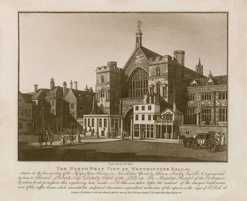 Vista nord-ovest della Westminster Hall da Thomas Sandby
