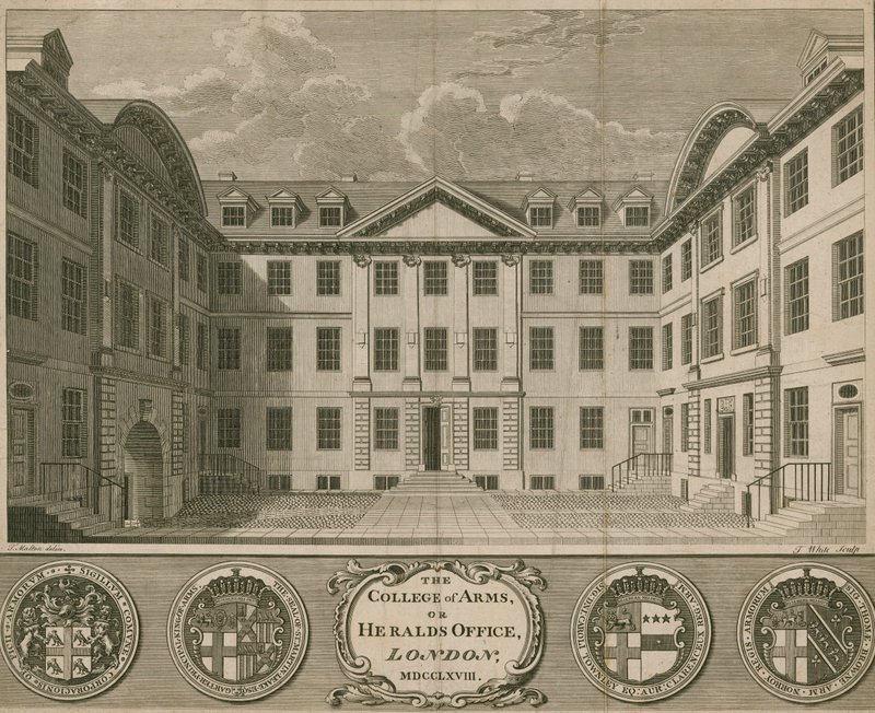 Il Collegio degli Araldi, o Ufficio degli Araldi, Londra da Thomas Snr. Malton