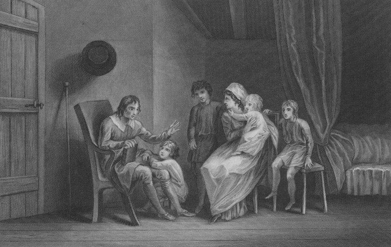 Cristiano esprime le sue paure alla sua famiglia da Thomas Stothard