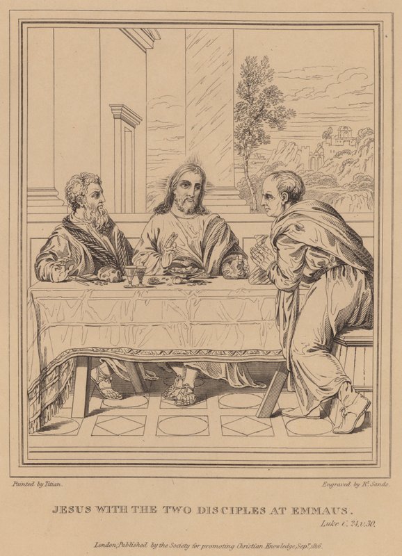 Gesù con i due discepoli a Emmaus, Luca da Tiziano Vecelli