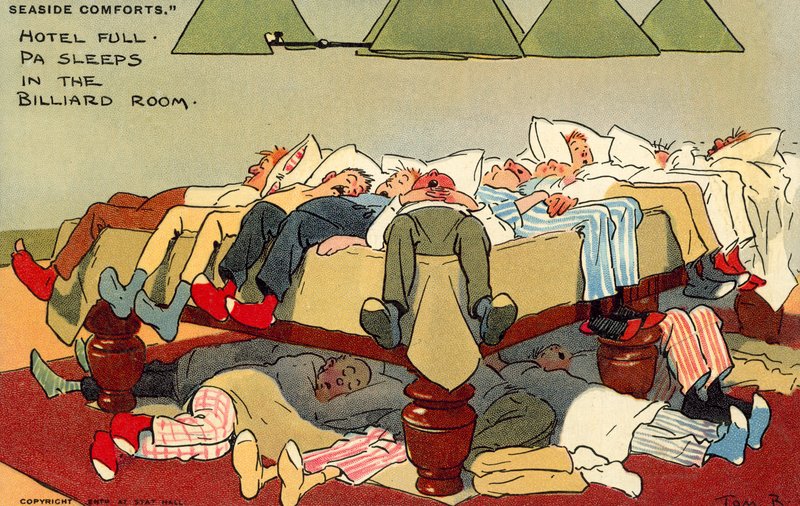 Hotel pieno, papà dorme nella sala biliardo da Tom Browne