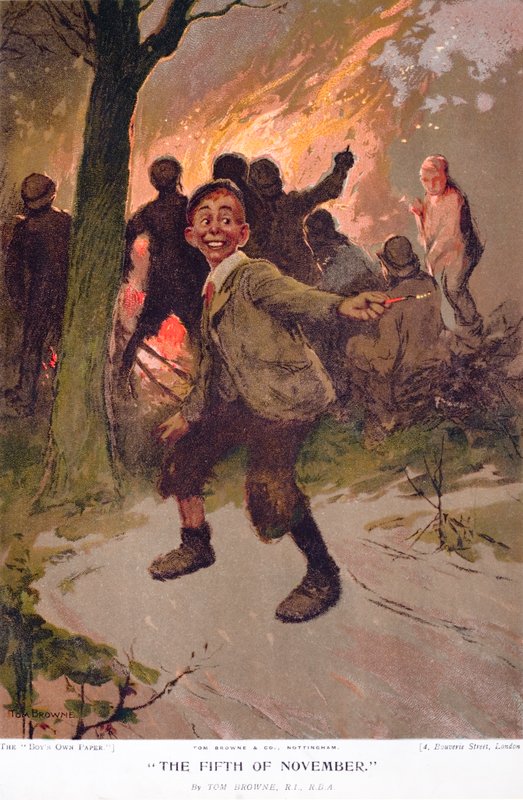 Il cinque di novembre, ragazzo eccitato nella notte del falò da Tom Browne