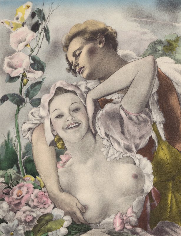 Illustrazione brunelleschiana per i Contes et Nouvelles de La Fontaine (litografia a colori) da Umberto (after) Brunelleschi