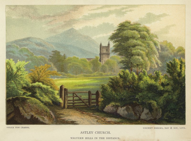 Chiesa di Astley, colline di Malvern in lontananza da Unbekannt Unbekannt