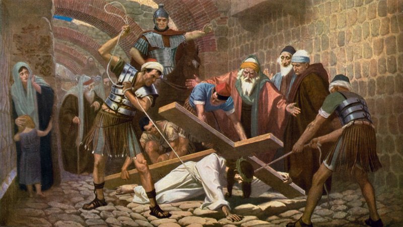 Gesù cade per la seconda volta mentre porta la croce da Unbekannt Unbekannt