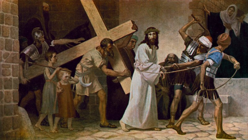 Simone di Cirene aiuta Gesù a portare la croce da Unbekannt Unbekannt