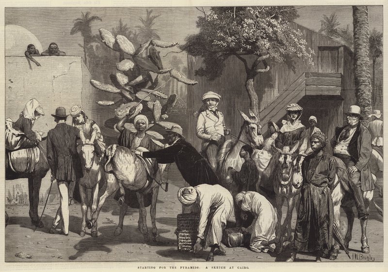 Partenza per le piramidi, uno schizzo al Cairo da Valentine Walter Lewis Bromley