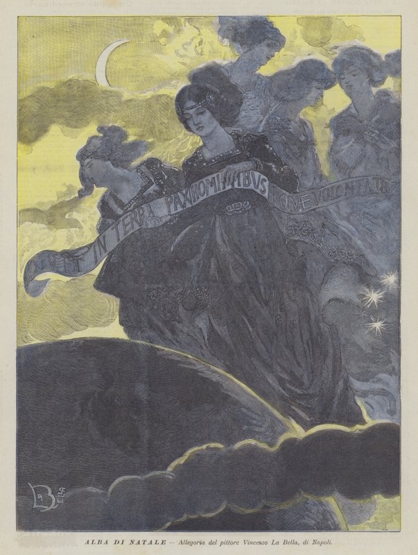 Alba di Natale (litografia a colori) da Vincenzo La Bella