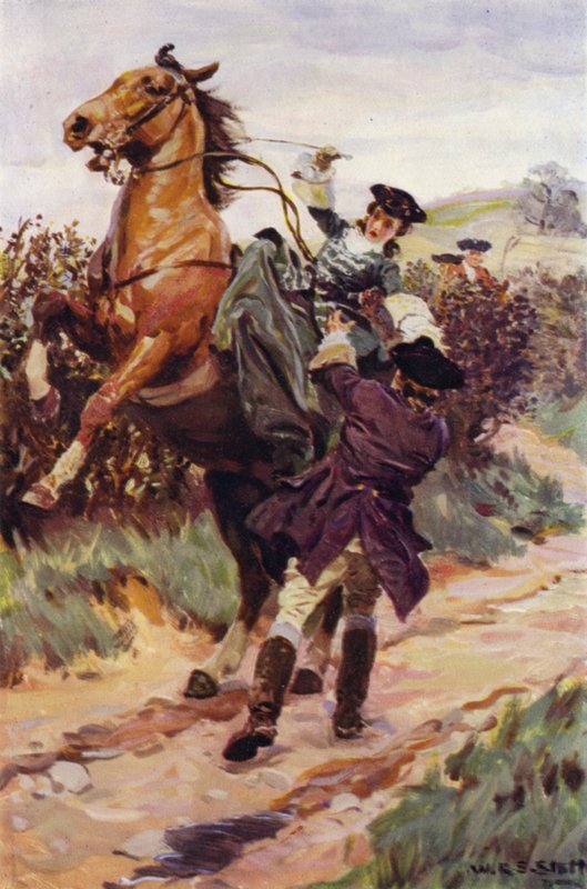 "La bestia indisciplinata gettò il suo bel carico dalla schiena, e Jones la prese tra le braccia" da W.R.S. (after) Stott