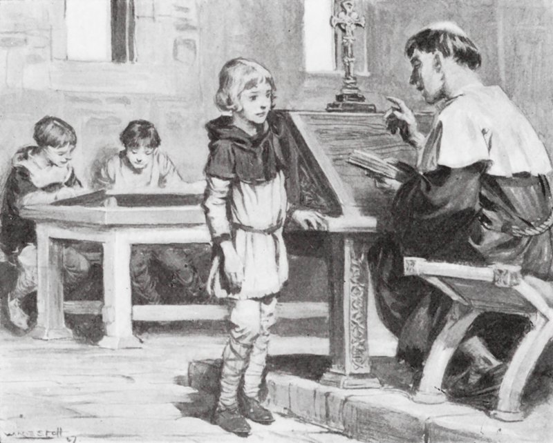 Il giovane Cuthbert a scuola da W.R.S. (after) Stott