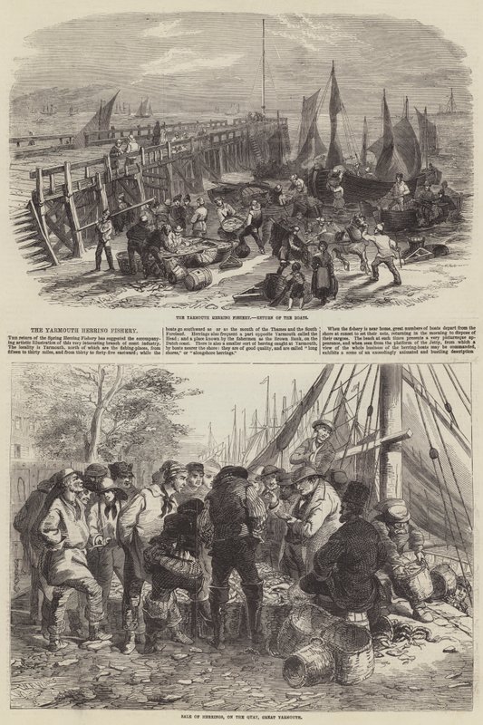 La pesca delle aringhe a Yarmouth da W. R. Woods