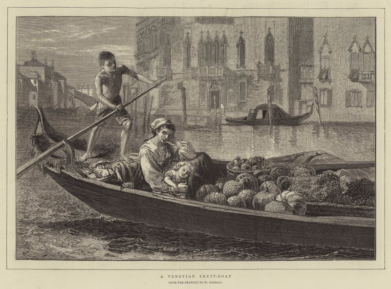 Una barca di frutta veneziana da Walter Goodall