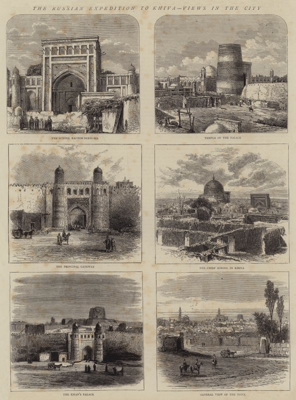 La spedizione russa a Khiva, vedute della città da Walter Granville Smith