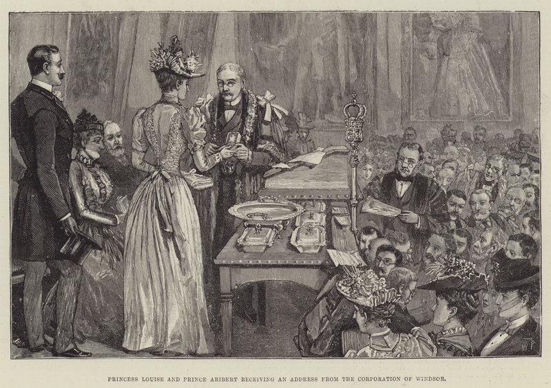 La principessa Louise e il principe Aribert ricevono un indirizzo dalla Corporazione di Windsor da Walter Paget