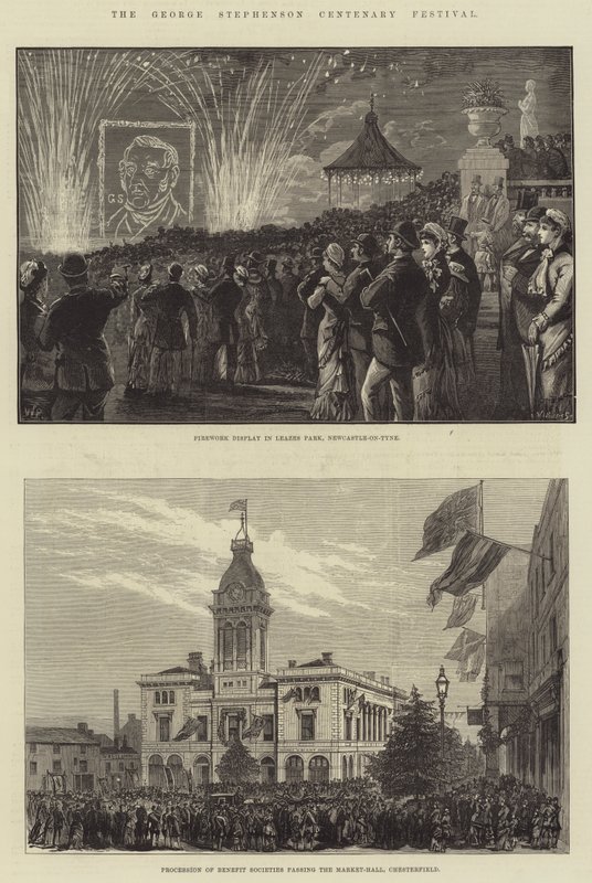 Il festival del centenario di George Stephenson da Walter Paget