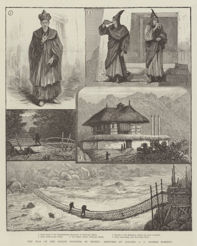 La guerra sul fronte del Sikkim del Tibet da Walter Paget