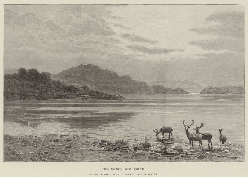 Isola dei Cervi, Loch Lomond, quadro nella Dudley Gallery da Walter Severn