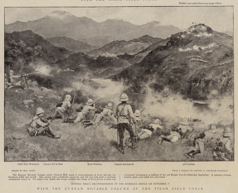 Con la Colonna Mobile di Kurram della Forza di Campo di Tirah da Walter Stanley Paget