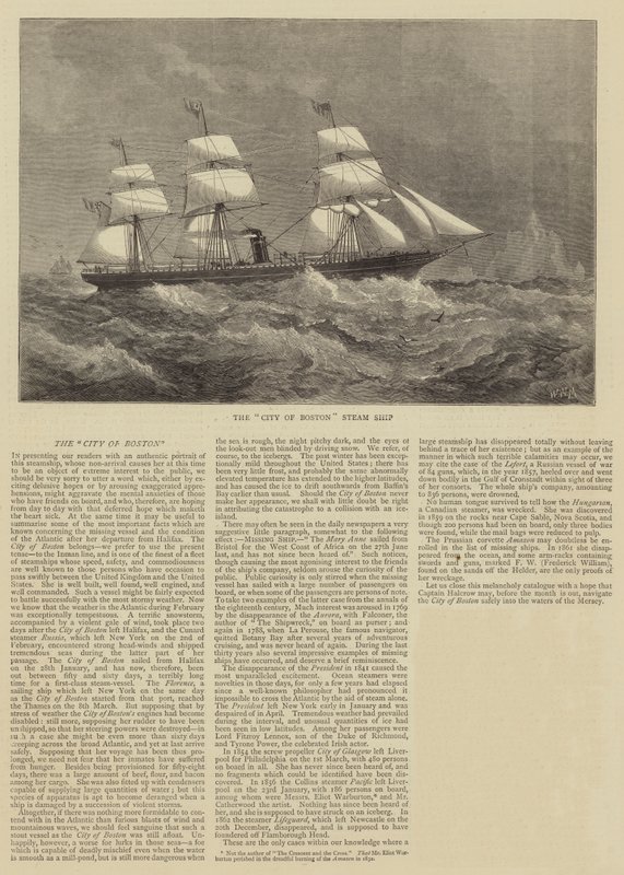 La nave a vapore City of Boston da Walter William May