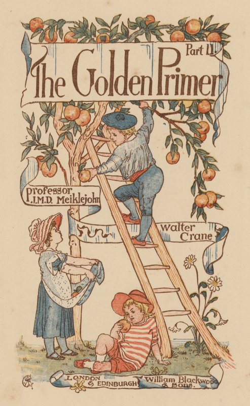 Illustrazione della pagina del titolo per The Golden Primer da Walter (after) Crane
