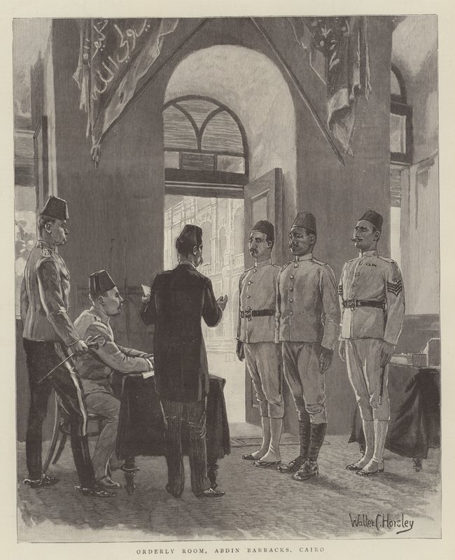 Sala ordinata, caserme di Abdin, Il Cairo, India da Walter Charles Horsley