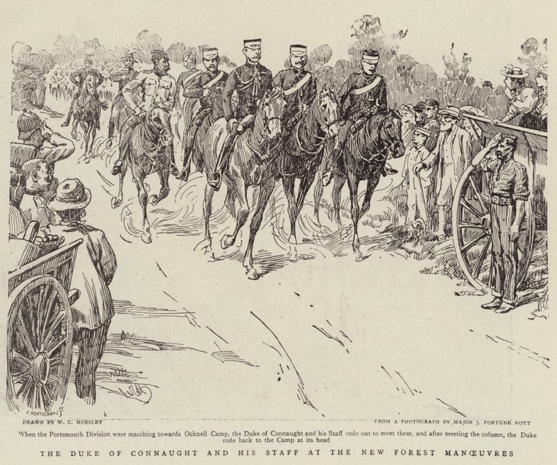 Il Duca di Connaught e il suo staff alle manovre della New Forest da Walter Charles Horsley