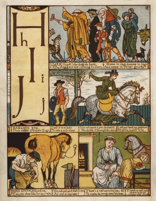 Alfabeto (litografia a colori) da Walter Crane