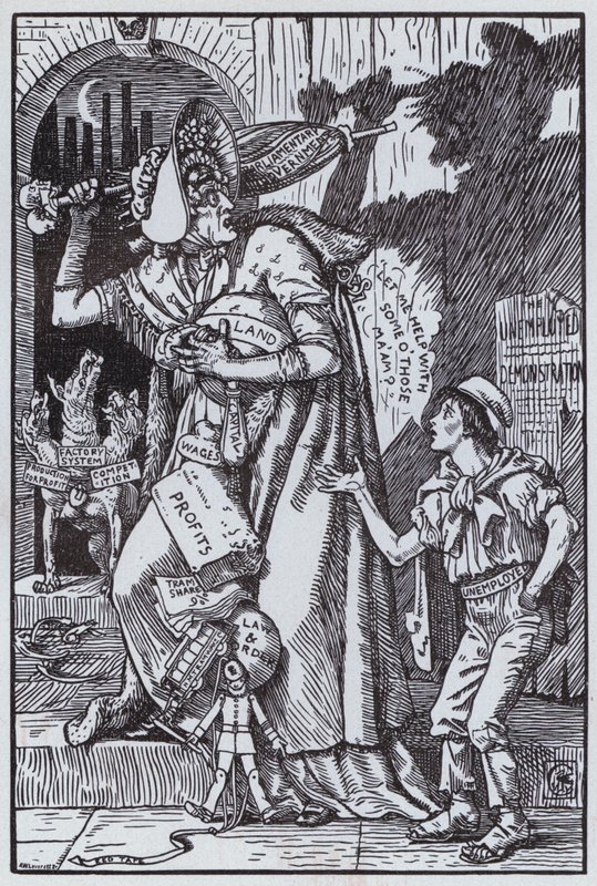 La signora Grundy spaventata dalla sua stessa ombra da Walter Crane