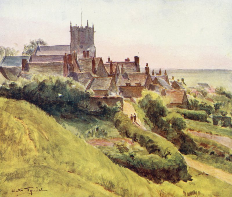 Wessex: Corfe dalle pendici del castello da Walter Frederick Roofe Tyndale