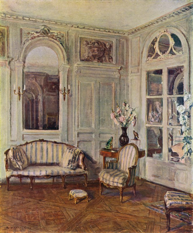 Salone Bianco a St Brice, Francia, Casa di Edith Wharton, stile Luigi XVI, circa 1760-70 da Walter Gay