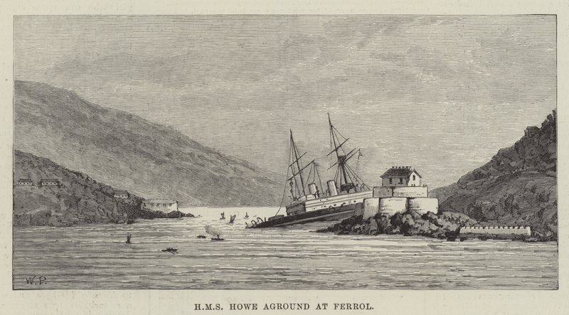 HMS Howe incagliata a Ferrol da Walter Paget